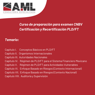 Curso de Preparación para Examen CNBV Certificación y Recertificación PLD/FT.